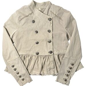 Free People Flared Hem Military Jacket